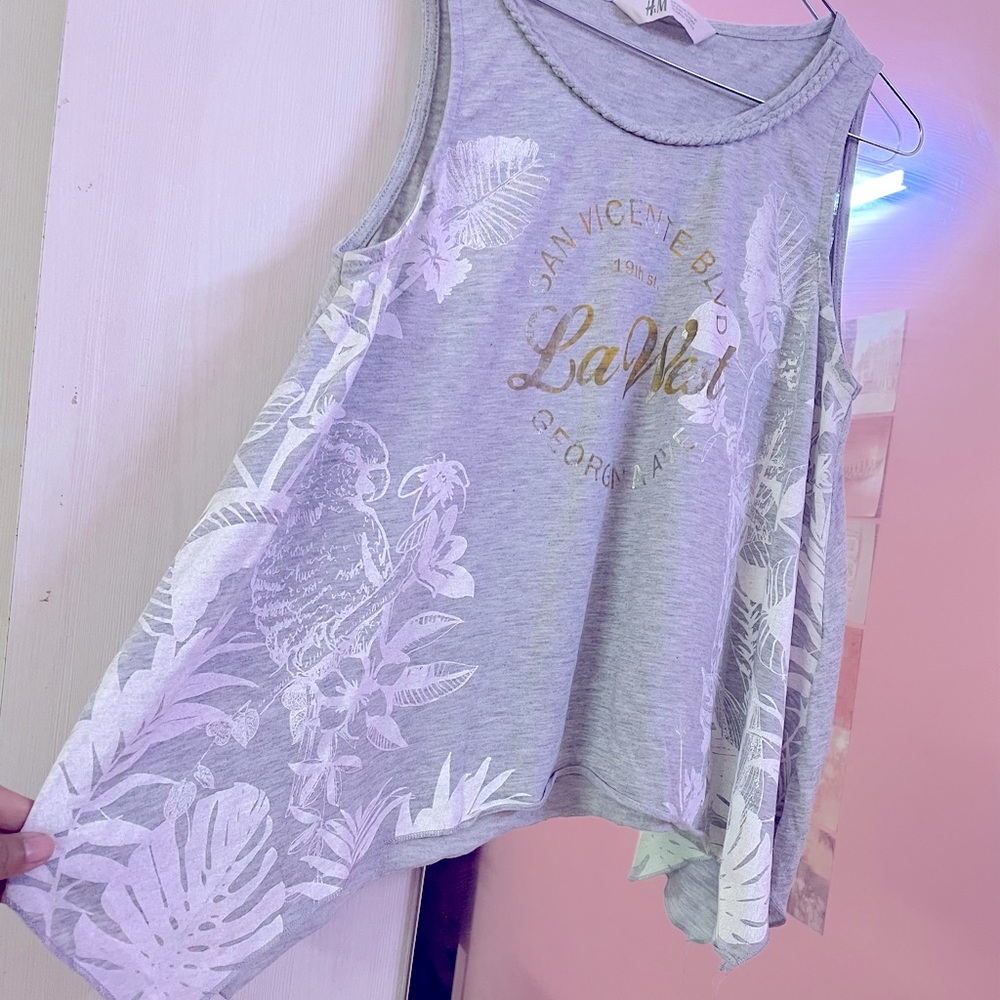 Grey A line Tank Top by H&M in cotton Lycra blend, a must have unique piece - Picture 5 of 6